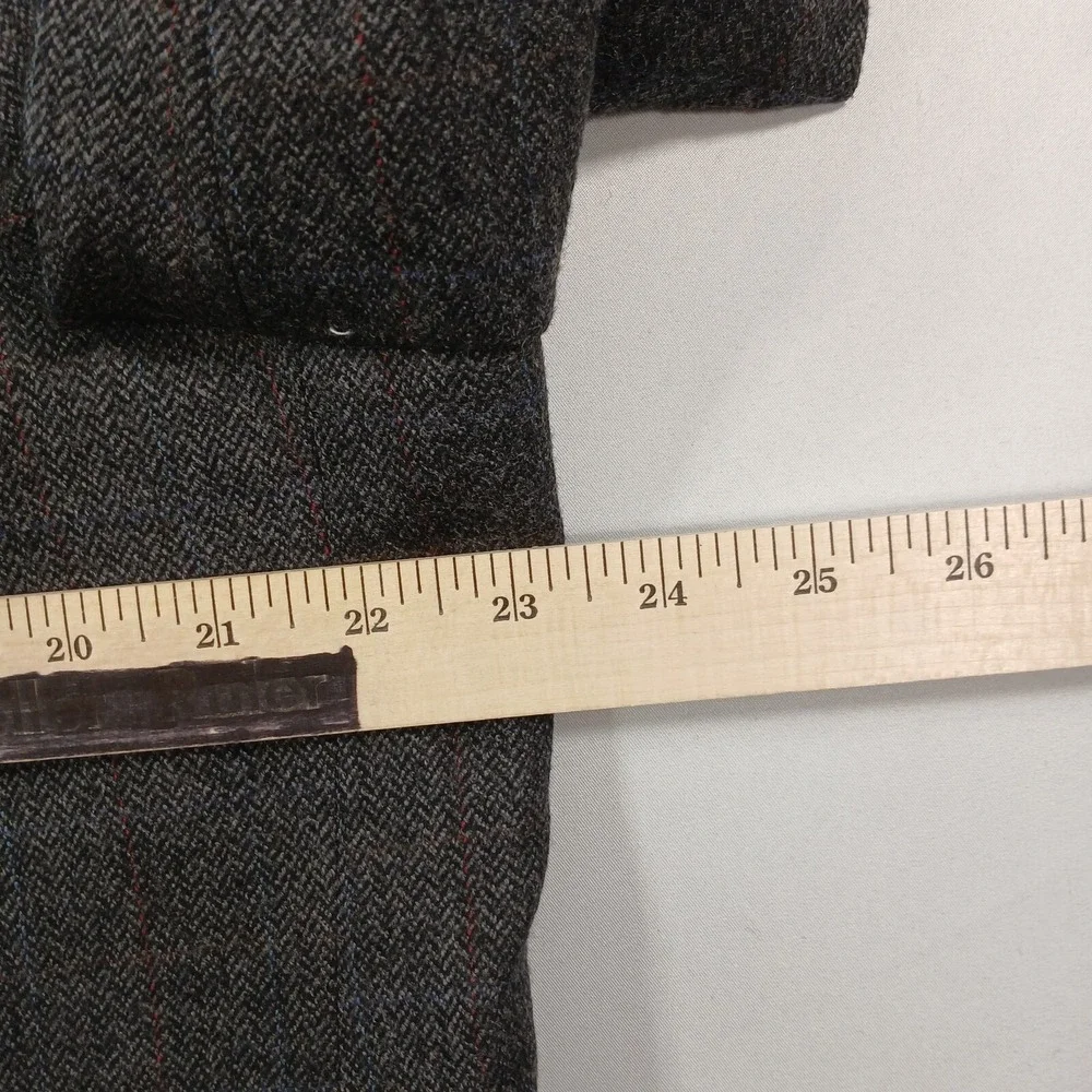 Club Room Cashmere Blend Sport Coat Mens 46S 46R‎ Grey Herringbone Windowpane